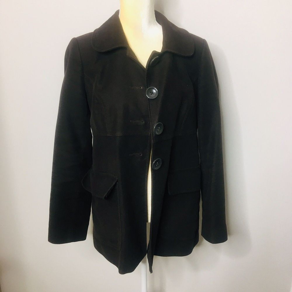 Gap Women’s Brown Suede Car Coat Shirt Jacket_Size Medium M